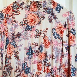 Mock neck floral dress